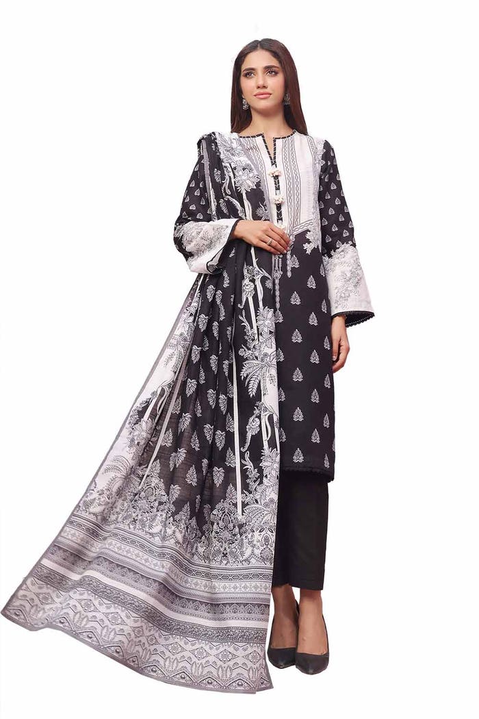 3PC Unstitched Printed Khaddar Suit SD-42101